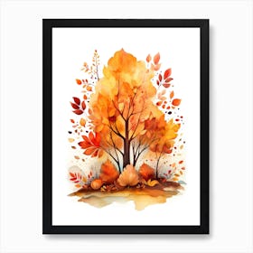 Cute Autumn Fall Scene 59 Art Print