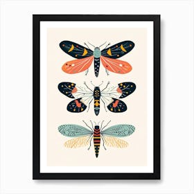 Colourful Insect Illustration Firefly 4 Art Print