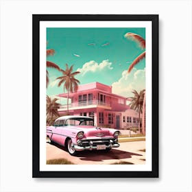 Pink Palm Springs Kitsch 4 Art Print