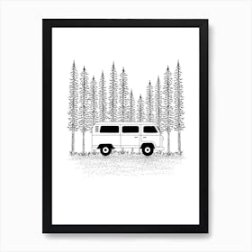 Campervan In The Woods Poster