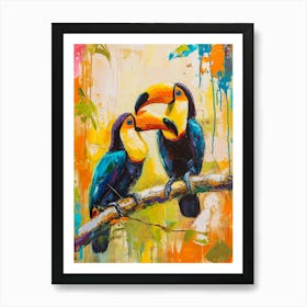 Colourful Toucan Brushstrokes 2 Art Print