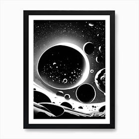 Galaxy Cluster Noir Comic Space Art Print