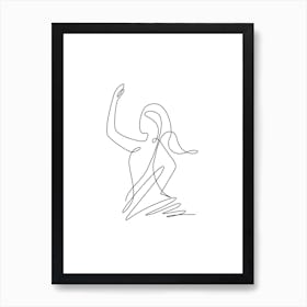 Lady Dancing Outline Line Art Wall Print Art Print
