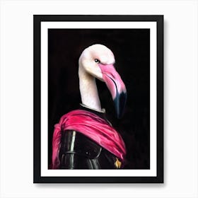 Pink Knight Mingo Pet Portraits Art Print