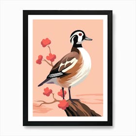 Minimalist Wood Duck 1 Illustration Art Print