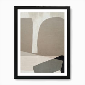 Tan and Beige Abstract artwork Art Print