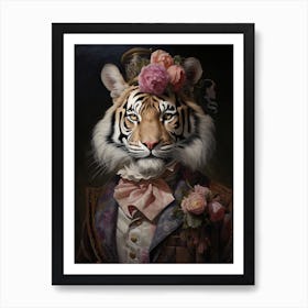 Tiger Art In Rococo Style 4 Art Print