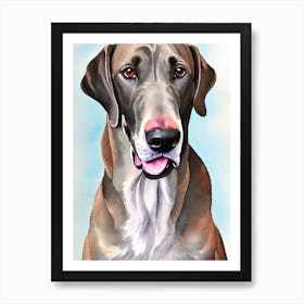 Weimaraner 2 Watercolour Dog Art Print