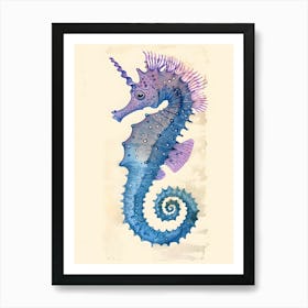 Seahorse Watercolor Illustration Art Print