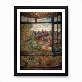 Window View Of Toronto Canada In The Style Of William Morris 1 Art Print