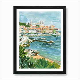 Travel Poster Happy Places Santander 6 Art Print