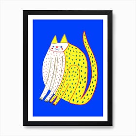 Cat Yellow Spotted Art Print