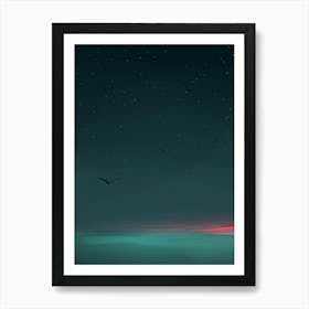 Sunset At Night Art Print