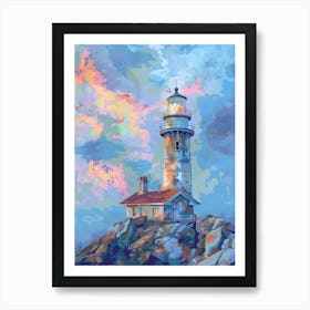 Lighthouse At Sunset Art Print