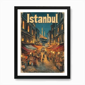 Aihrgdesign A Classic 1960s Travel Poster For Istanbul 5 Art Print