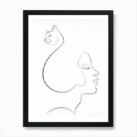 Cat And Woman 1 Art Print