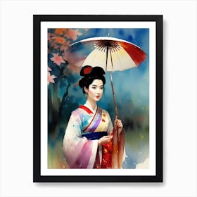 Geisha Painting 1 Art Print