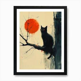 Cat In The Tree Art Print