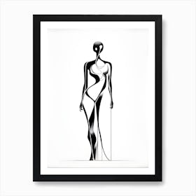 Woman With A Cane Art Print
