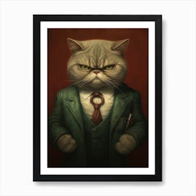 Gangster Cat Exotic Shorthair Cat 2 Art Print