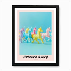 Rainbow Pastel Toy Unicorn Friends 1 Poster Art Print