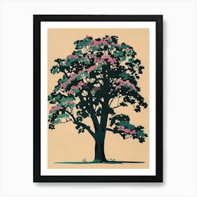 Alder Tree Colourful Illustration 1 1 Art Print