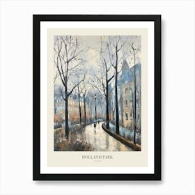 Winter City Park Poster Holland Park London 1 Art Print