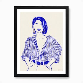 Woman In Blue 5 Art Print