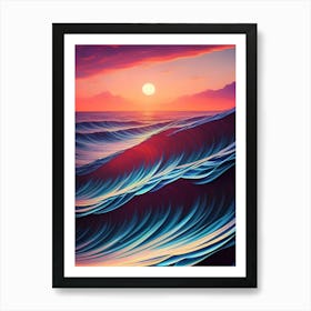 Sunset Over The Ocean 5 Art Print