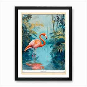 Greater Flamingo Pakistan Tropical Illustration 3 Poster Art Print