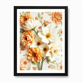 Flowers On A Table 1 Art Print