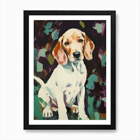 A Basset Hound Dog Painting, Impressionist 3 Art Print
