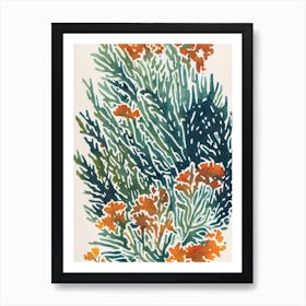 Acropora Lokani Vintage Graphic Watercolour Art Print