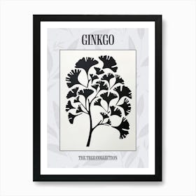 Ginkgo Tree Simple Geometric Nature Stencil 1 Poster Art Print