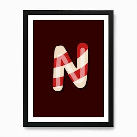 Candy Cane Christmas Letters Living Room Holiday Display 14 Art Print