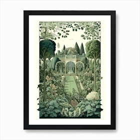 Versailles Gardens, France Vintage Botanical Art Print