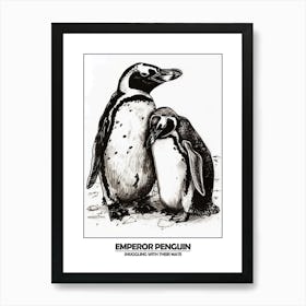 Penguin Snuggling With Their Mate Poster 2 Art Print