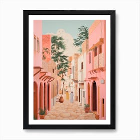 Djerba Tunisia 4 Vintage Pink Travel Illustration Art Print