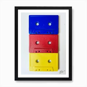 Cassette Tapes - Primary Colors Art Print