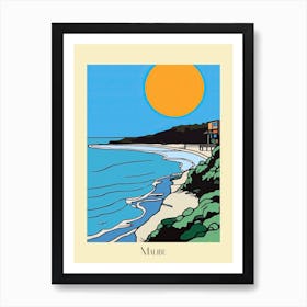 Poster Of Minimal Design Style Of Malibu California, Usa 1 Art Print