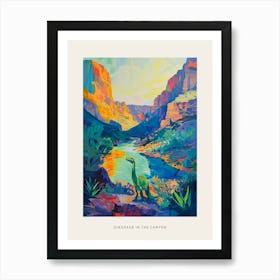 Dinosaur In The Canyon Painting 1 Poster Art Print