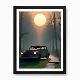 Old Car In The Woods 4 Art Print