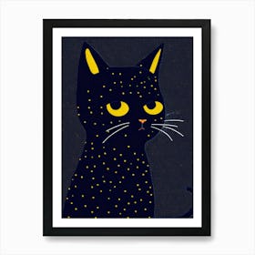 Black Cat With Yellow Eyes 1 Art Print