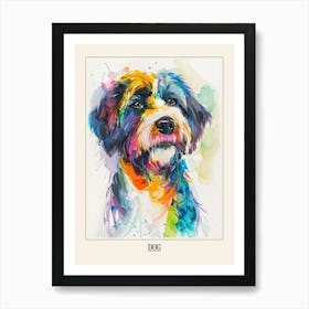 Dog Colourful Watercolour 1 Poster Art Print