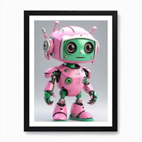 Pink Robot Art Print