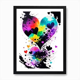 Rainbow Hearts 1 Art Print