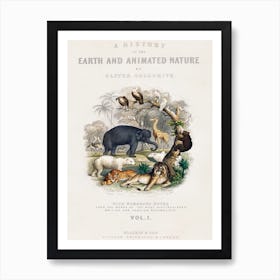 Cover Of A History Of The Earth And Animated Nature (1820), Oliver Goldsmith 1 Art Print