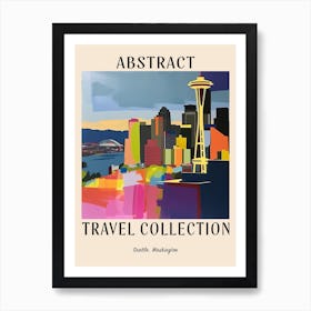 Abstract Travel Collection Poster Seattle Washington 3 Art Print