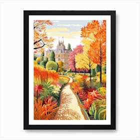 Royal Botanic Gardens, Melbourne, Australia In Autumn Fall Illustration 2 Art Print