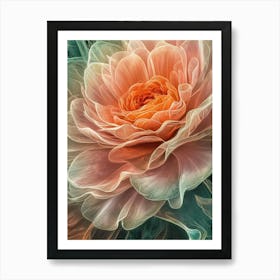 Peach Rose Art Print